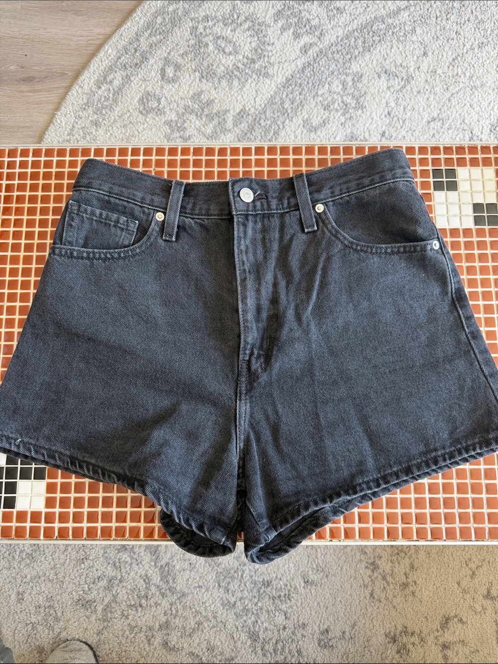 Levi’s Black High-Waisted Mom Shorts